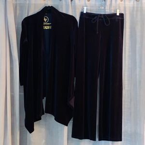 Adrienne Vittadini Navy Velour Tracksuit